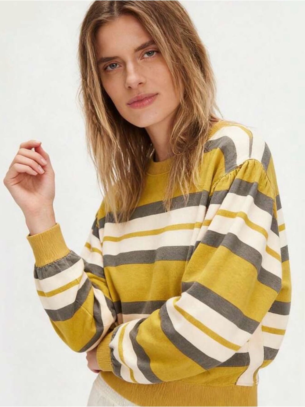 Free People Wild And Free Sweatshirt. NWT. Dried palm combo